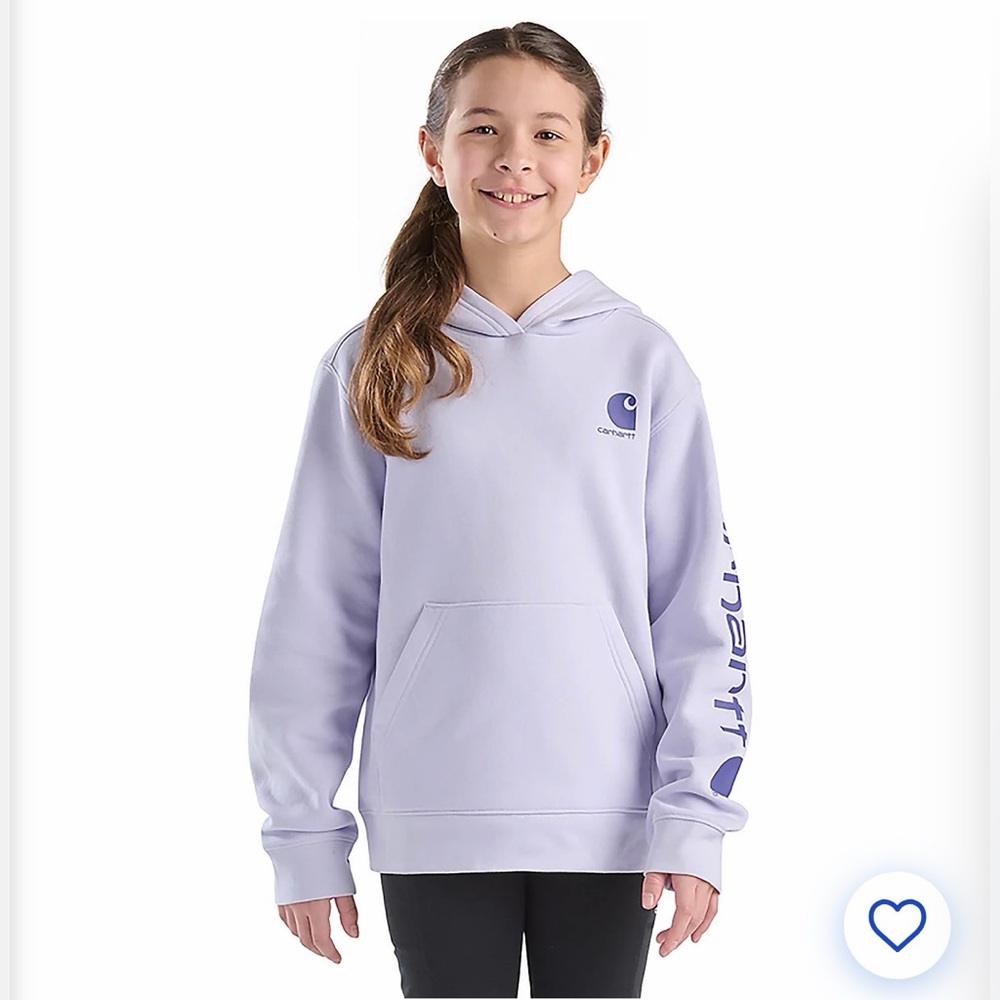 Carhartt Girls' Lavender Pullover Hoodie with Logo